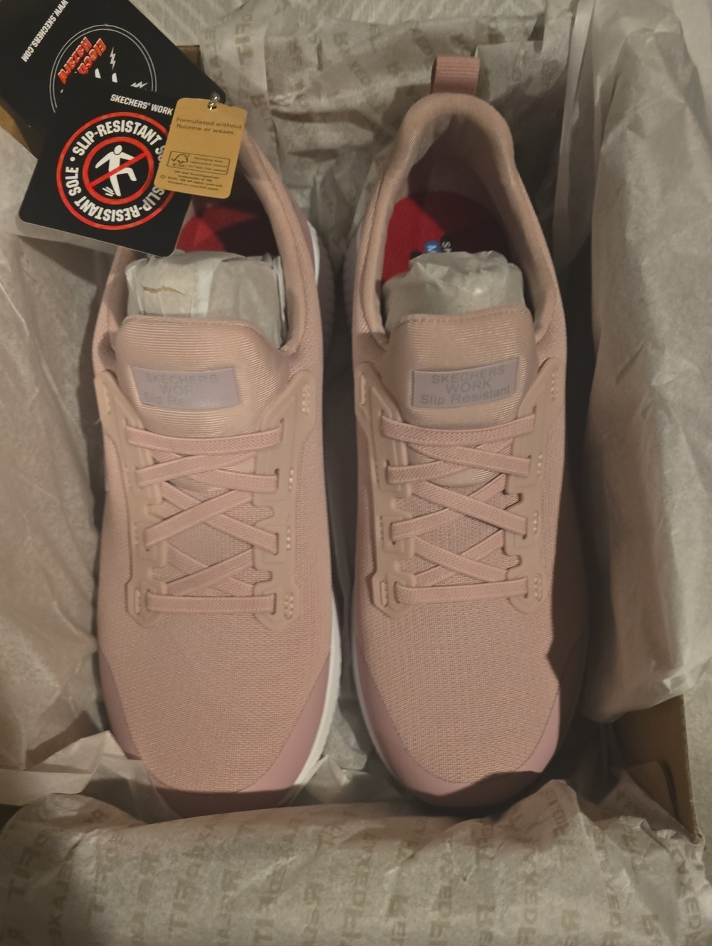 Skechers Women's Light Pink Slip-Resistant Athletic Sneakers